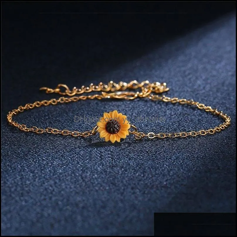 fashion sunflower jewelry sets for women creative sunflower pendant necklace earrings bracelet ring party wedding jewelry