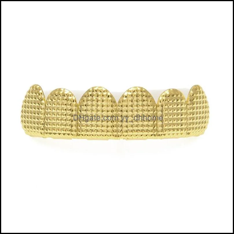 18k gold teeth braces punk hip hop multicolor diamond custom grillz dental mouth fang grills tooth cap vampire rapper jewelry 275 q2
