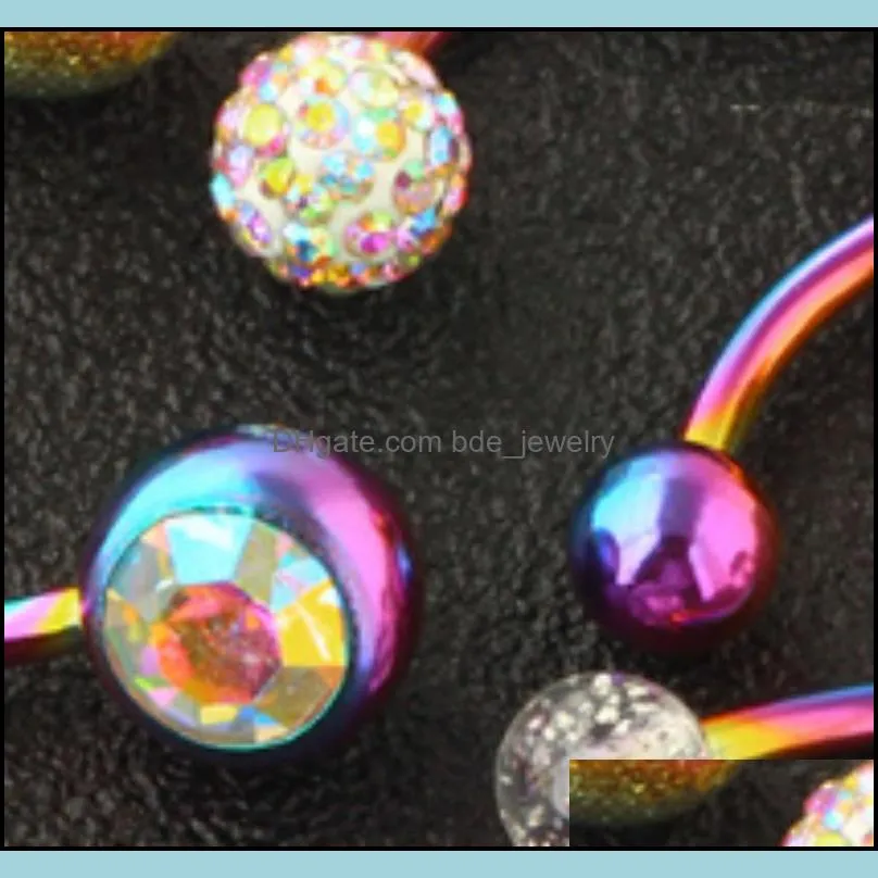 stainless belly button rings piercings ombligo navel piercing sexy navel earring rainbow body jewelry pircing 673 t2