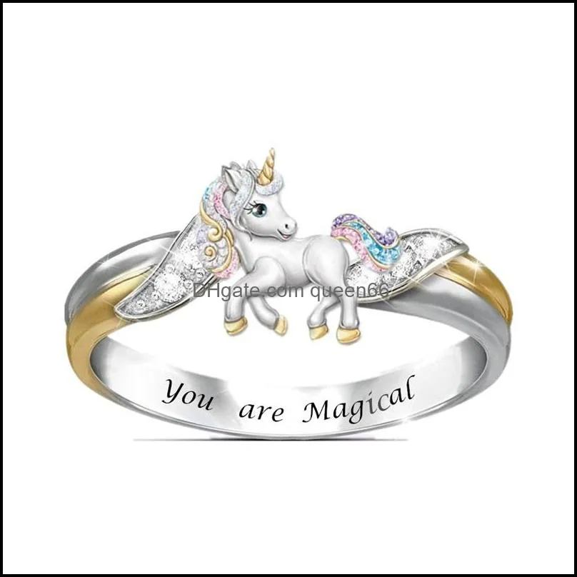 animal rings jewelry accessories cute lettering always love you gold silver plated women band ring fashion