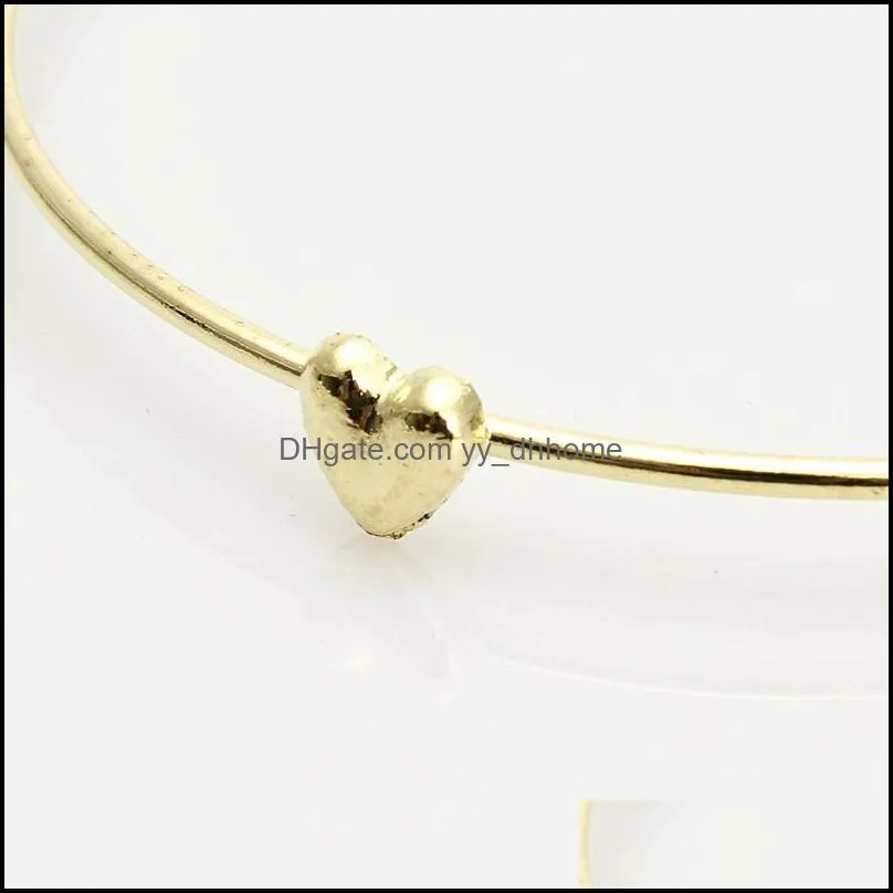 new arrival charm bangle eu style gold love heart shaped bracelets bangles women with mini heart 106 m2