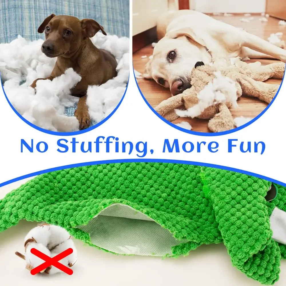 no stuffing dog crinkle toy dog squeaky toy set durable puppy chew toy for teething large medium small dog puppy interactive toys indoor and outdoor play/hunting dinosuar theme