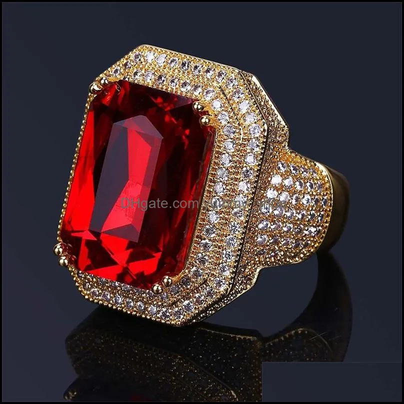 bling iced out gold rings mens hip hop jewelry cool cz stone luxury deisnger men hiphop rings