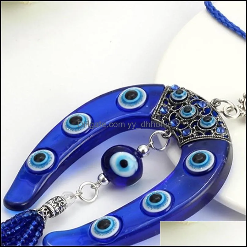 new fashion wall horseshoe charm car keychain pendant jewelry evil eye 1251 q2