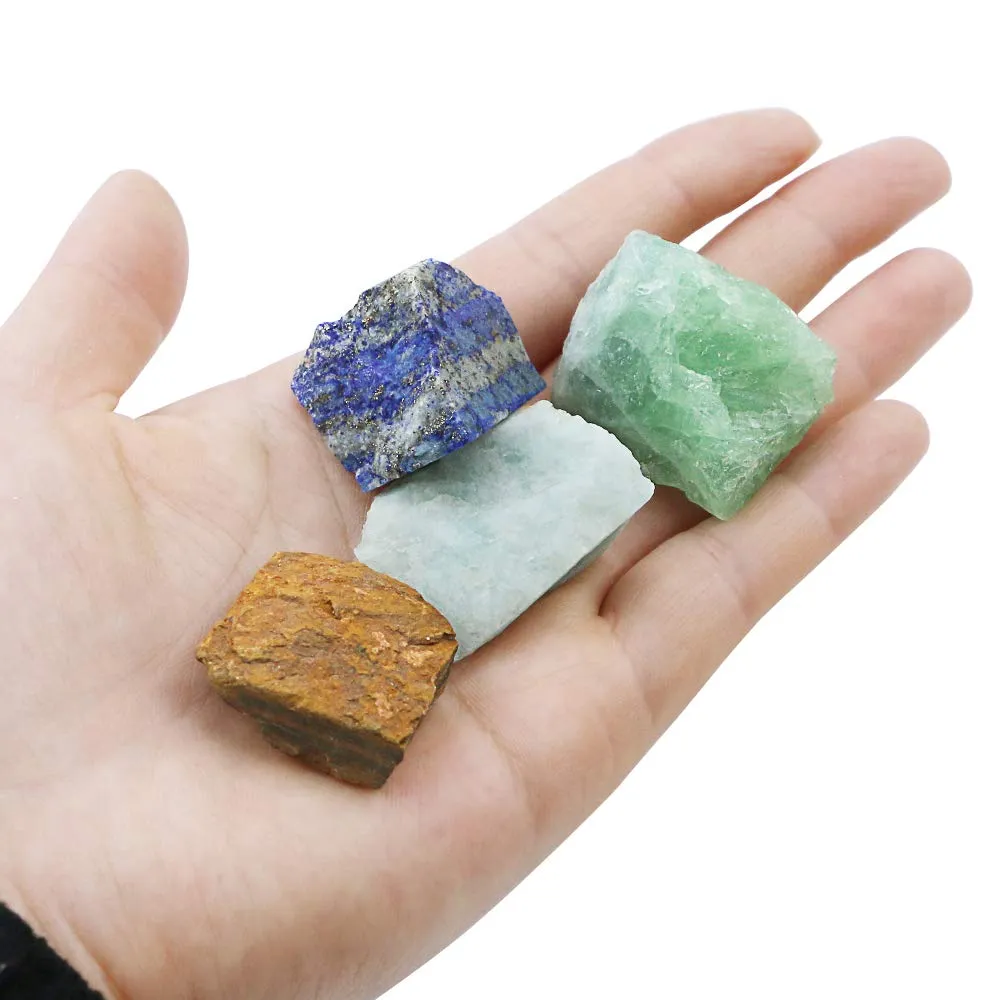 chakra stone healing crystal stone kit premium natural rough raw tumbled stone gemstone for yoga meditation zen healing reiki tumbling cabbing jewelry making and home decoration