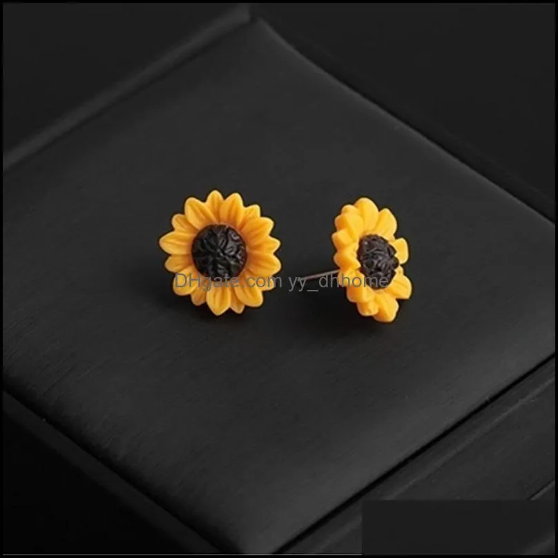 fashion sunflower jewelry sets for women creative sunflower pendant necklace earrings bracelet ring party wedding jewelry