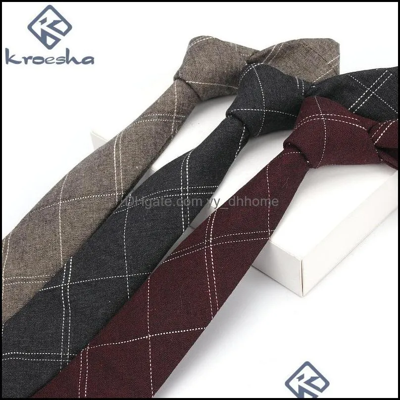 ianthe 6cm men`s suit tie classic men plaid necktie formal business bowknots ties male cotton slim narrow ties cravat1 807 q2