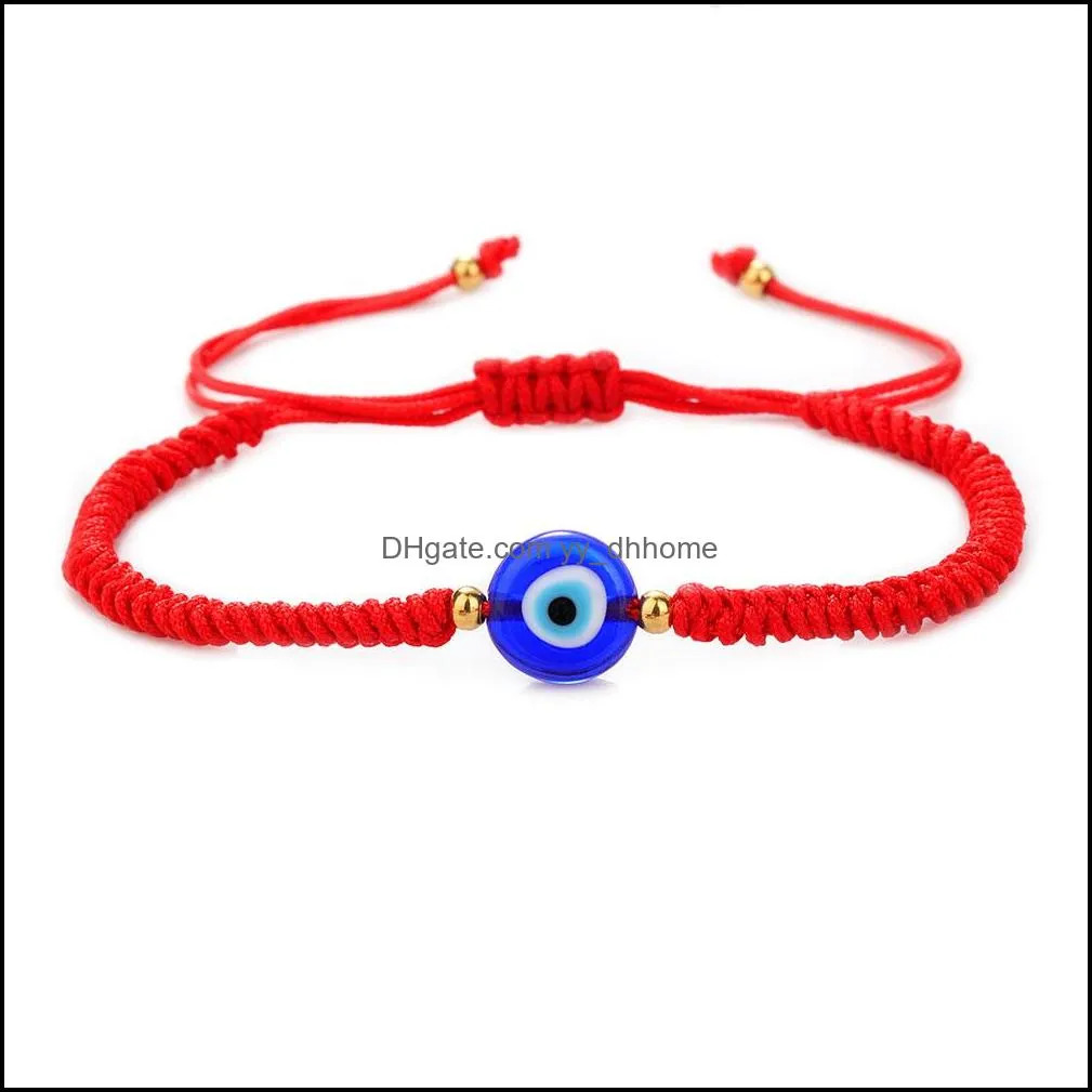 2021 handmade evil blue eye charm braided chain rope bracelet red thread for hand bracelets kabbalah red string amulet nazar family couple bestfriend