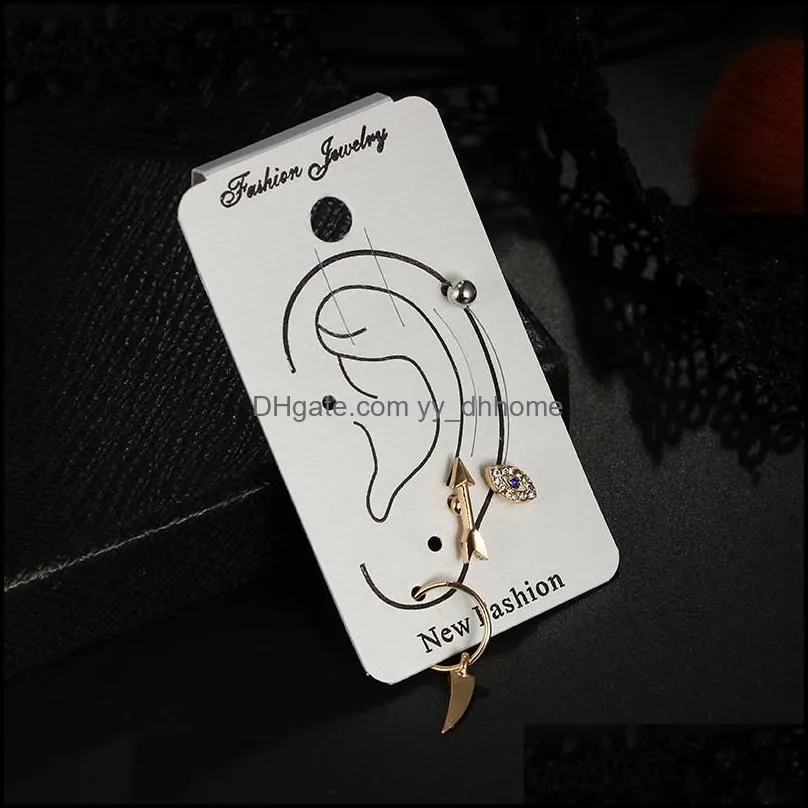 small arrow evil lucky eye stud earring set for women girls unique design 4pcs/set jewelry set with jewelry display cards