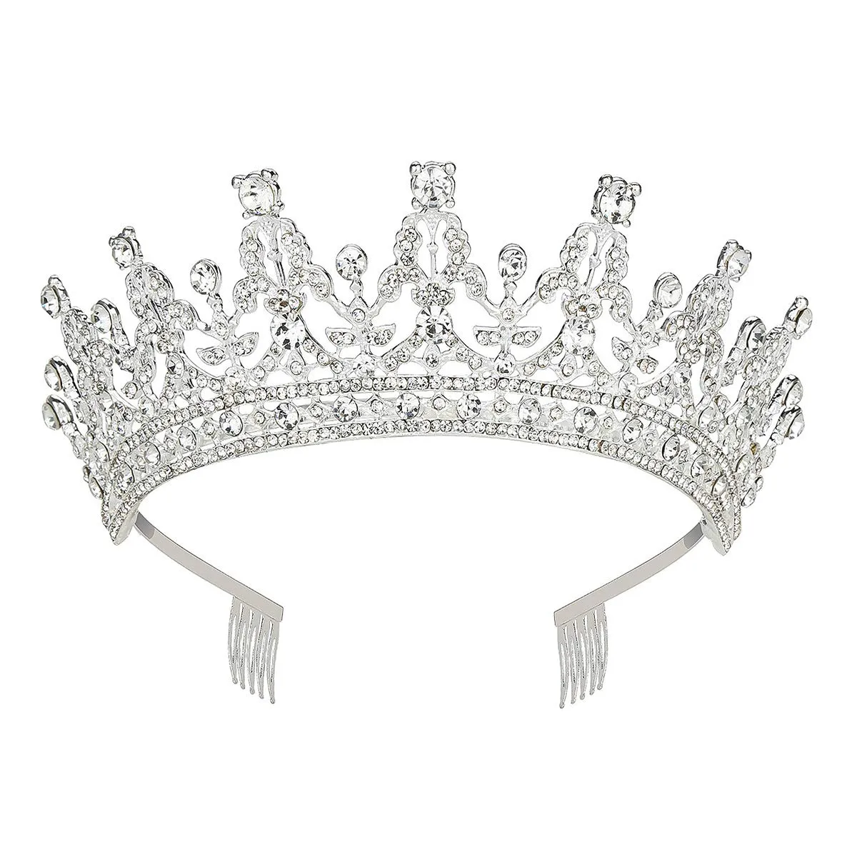 rhinestone crystal tiara crown gold bridal hair accessories for women wedding tiara crown pageant