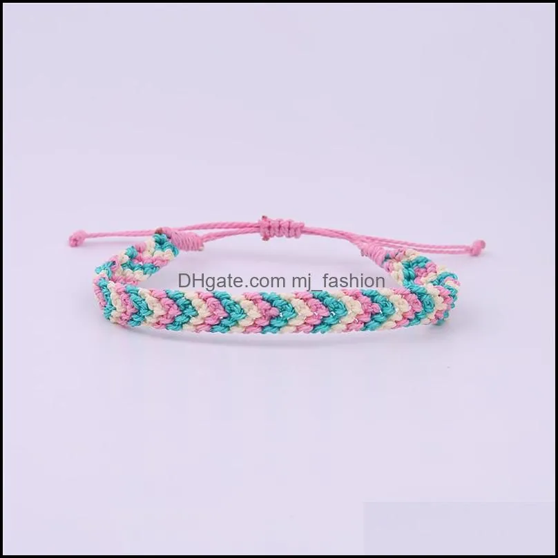 women braided rope bracelets fashion friendship bracelet bangle bohemian jewelry handmade woven wristband l962fa