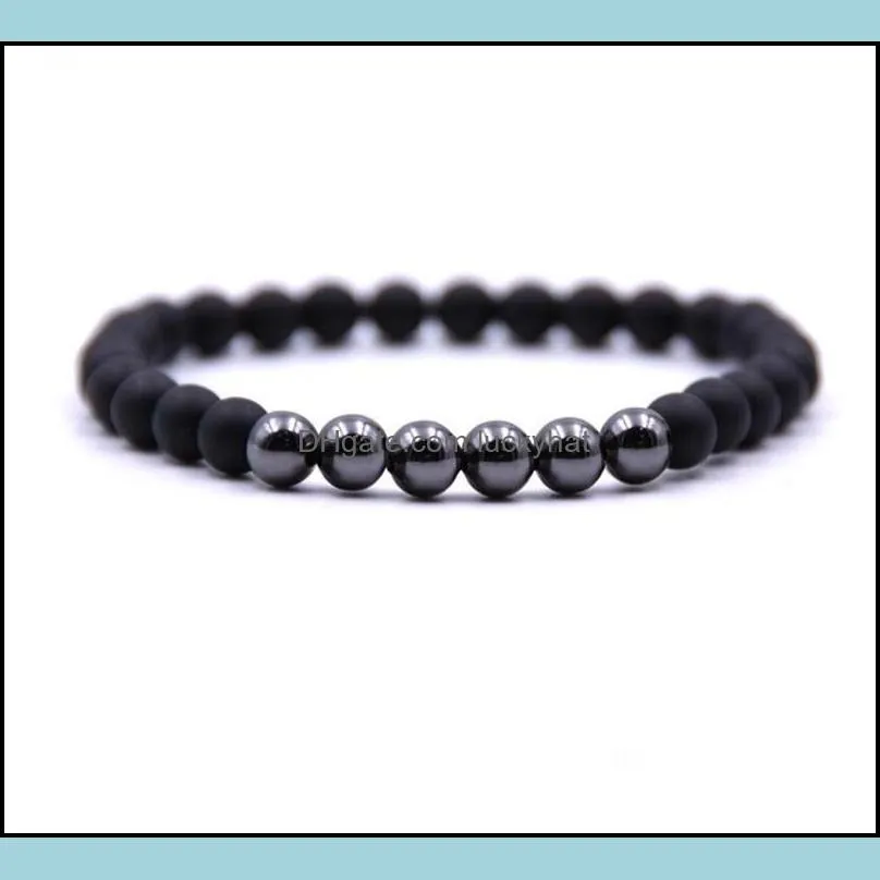 Magnetic bracelet black agate male and female sexual anxiety relief aura cure fashion  bracelet
