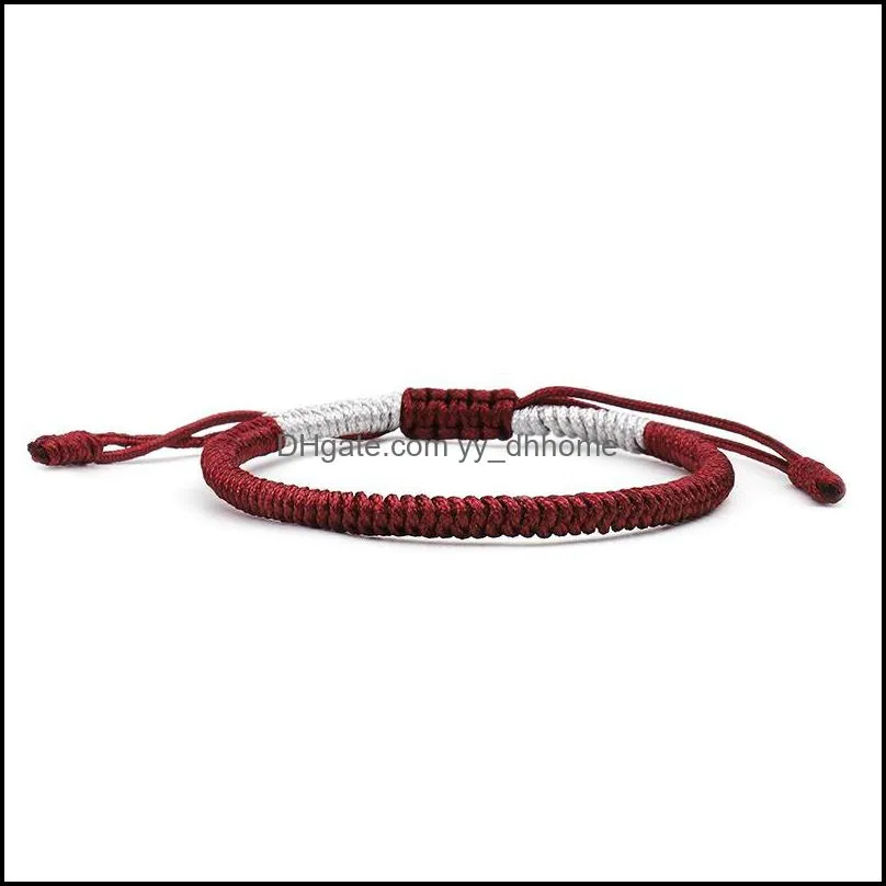 Ethnic Tibetan Buddhist Bracelets Adjustable Rope Woven Handmade Knot Bangle for Women Jewelry Free DHL Q511FZ