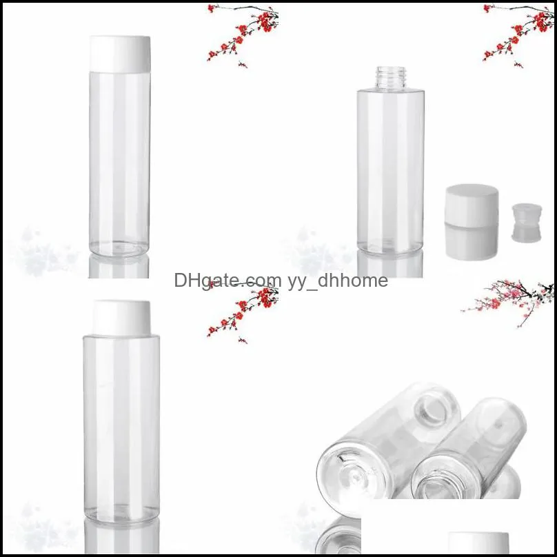 80 100 150ml Cosmetic Bottle Women Portable Clear Plastic Containers White Covers Press Jar Round 1 23jh G2