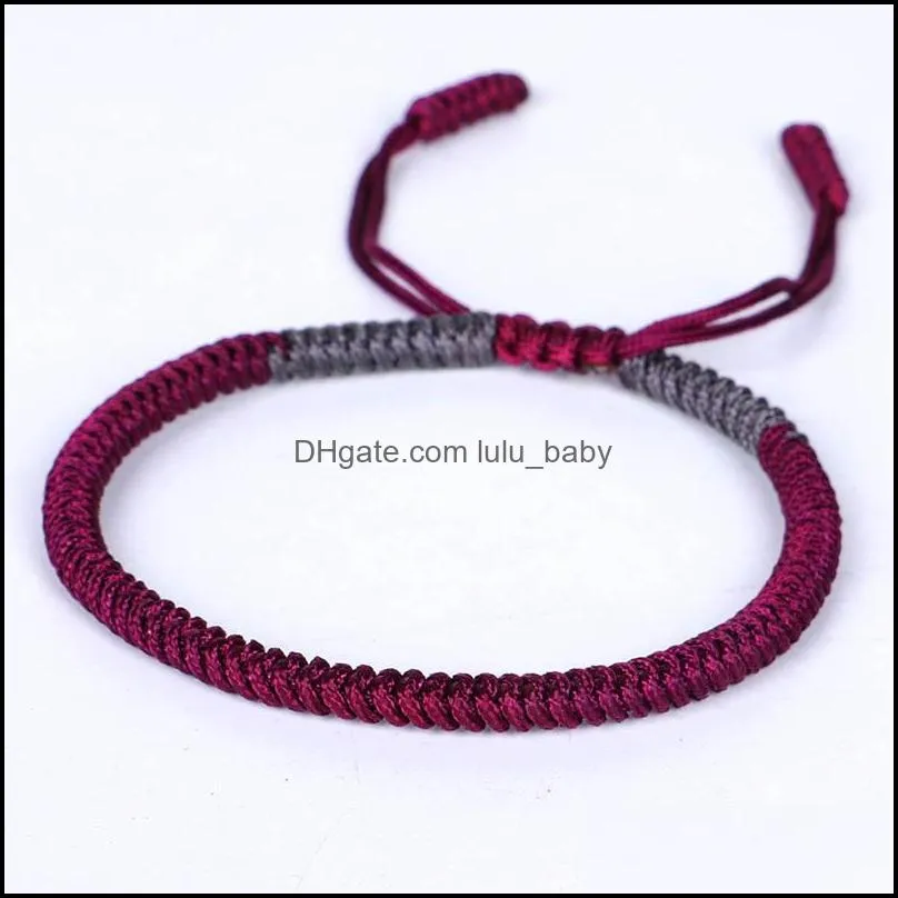 handmade friendship red buddhist bracelet lucky knot bracelets hand woven string tibetan bangle men q515fz