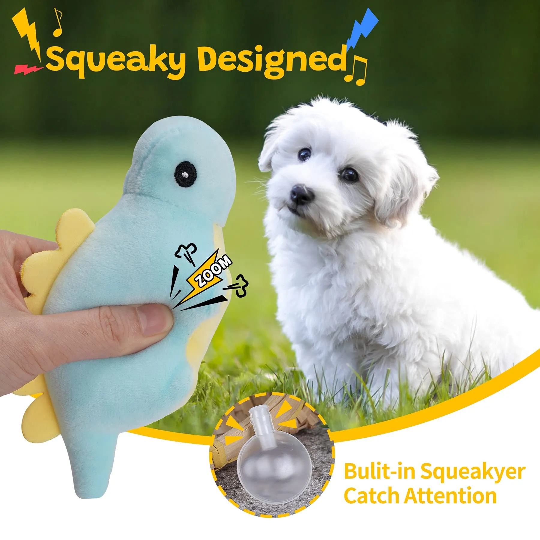 dog squeaky toys for puppy dinosaurshaped puppy toys for teething dog chew toys with plush dog toys for small dogs