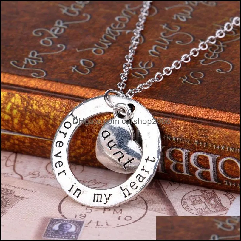 forever in my heart pendant necklaces mom grandma daughter sister dad necklace clavicle chain jewelry mother`s day gift d889s f