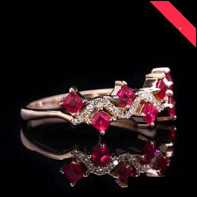 cluster rings colife jewelry 100% natural ruby ring for daily wear 7 pieces 2.8mm silver 925 3393 q2