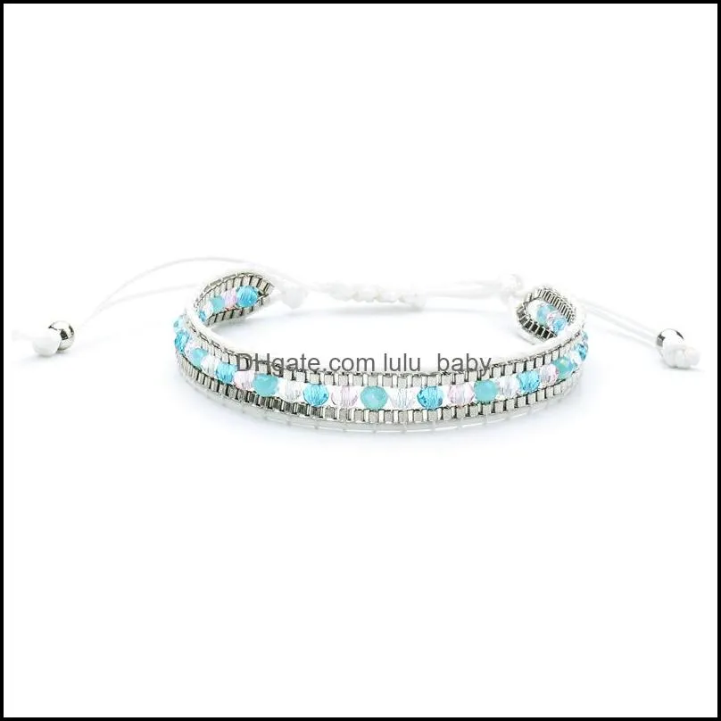 bohemian handmade woven beads bracelet set fashion crystal bracelets bangle for women charm jewelry gift q517fz