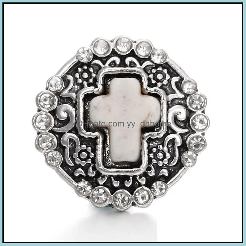 cross snap button jewelry component 18mm metal snaps buttons fit bracelet bangle noosa n010