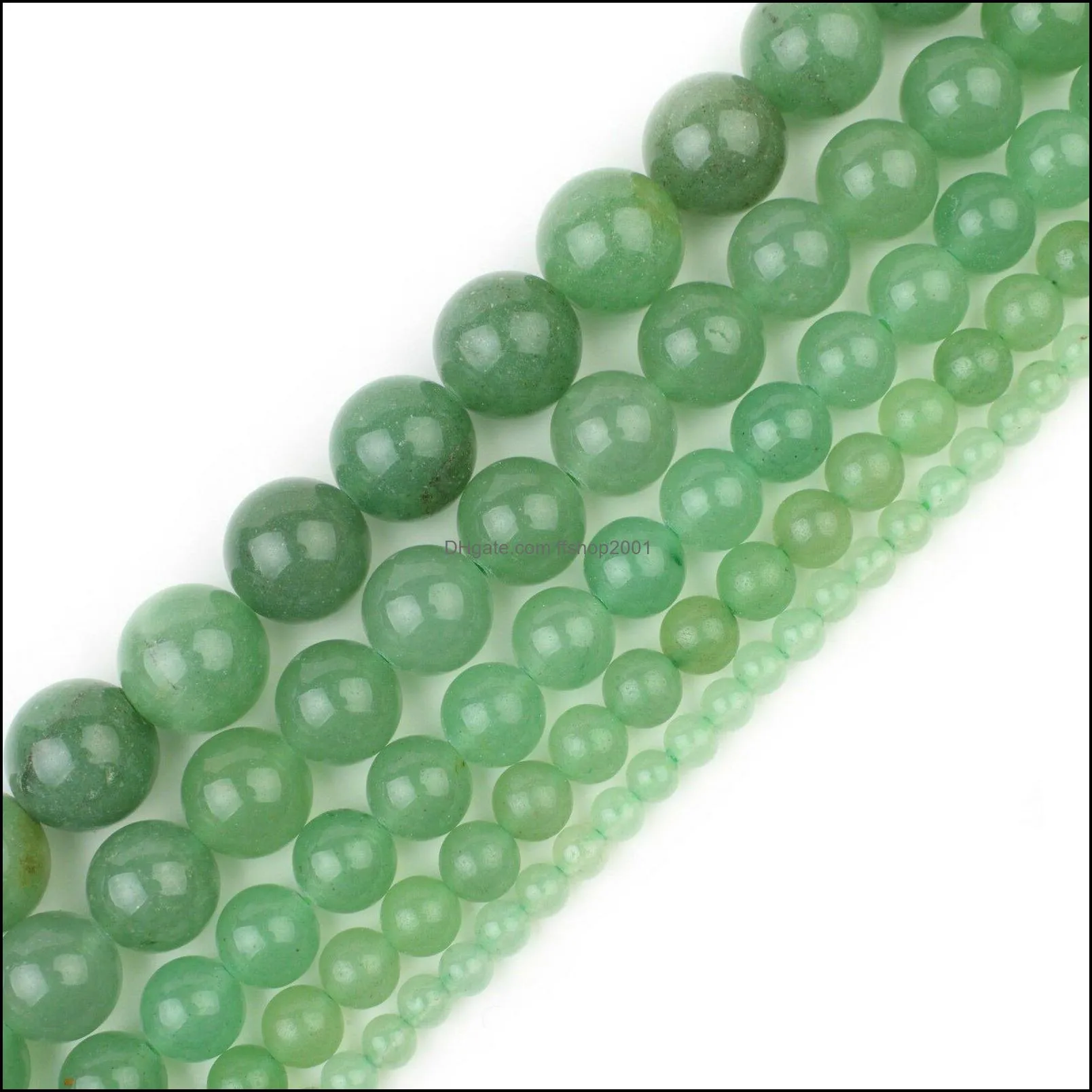 Matte Aventurine Round Beads Polished Smooth Gemstone Round Crystal Energy Healing Bead Assortments for Jewelry Making Bracelet Necklace