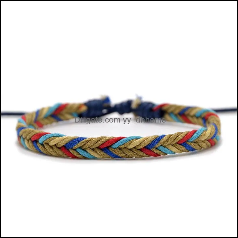 Hand-Woven Apparel Bracelets Accessories Gifts Braided Knot Rope Thread String Cotton Bracelet Q506FZ