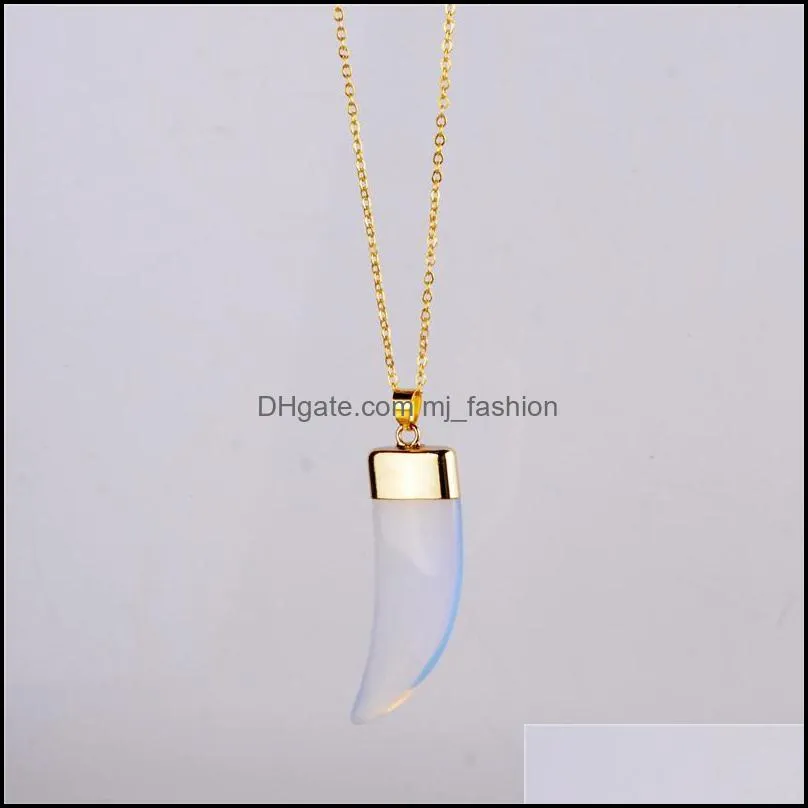 vintage bullet quartz crystal necklace pendant for women gold chain natural stone amethyst necklaces & pendants jewelry