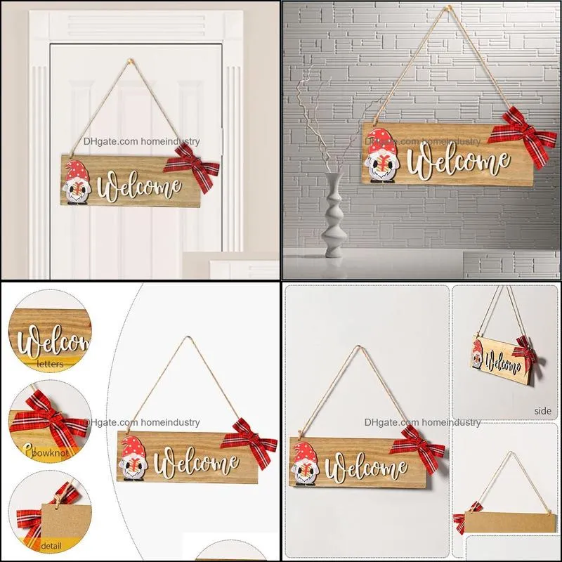 Party Decoration Christmas Decor Wooden Welcome Doorplate Signs Pendant Sweet Home Wall RudolphParty