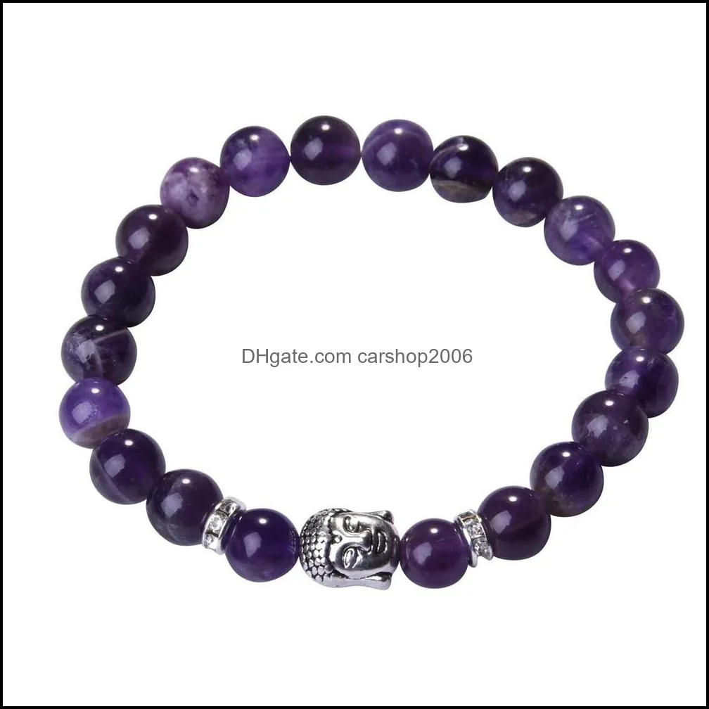 8mm Buddha Beads Bracelets Bangles Natural Stone Charm Bracelets For Women and Men Jewelry 2017 Bracciali lava pulseiras