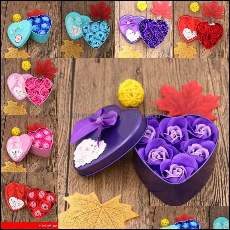 Artificial Soap Flowers Originality Rose Love Heart Shaped Container Cute Practical Soap Flower Valentine`s Day Present 2 68ad K2