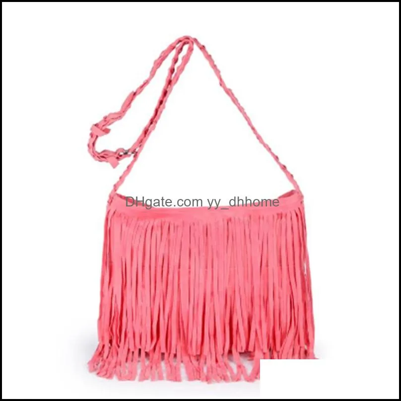 Different Color Tassels Single Shoulder Bag Weave Cross Package Romantic Outdoor And Party Solid High Quality Popular Style 19sgH1