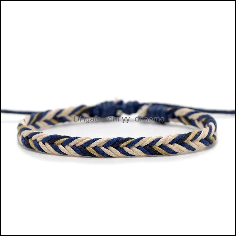 Hand-Woven Apparel Bracelets Accessories Gifts Braided Knot Rope Thread String Cotton Bracelet Q506FZ