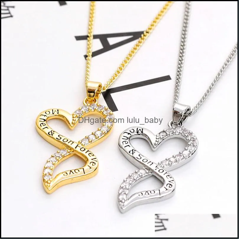love geometry necklace 925 sterling silver jewelry mother`s day son love heart pendant necklace stainless steel