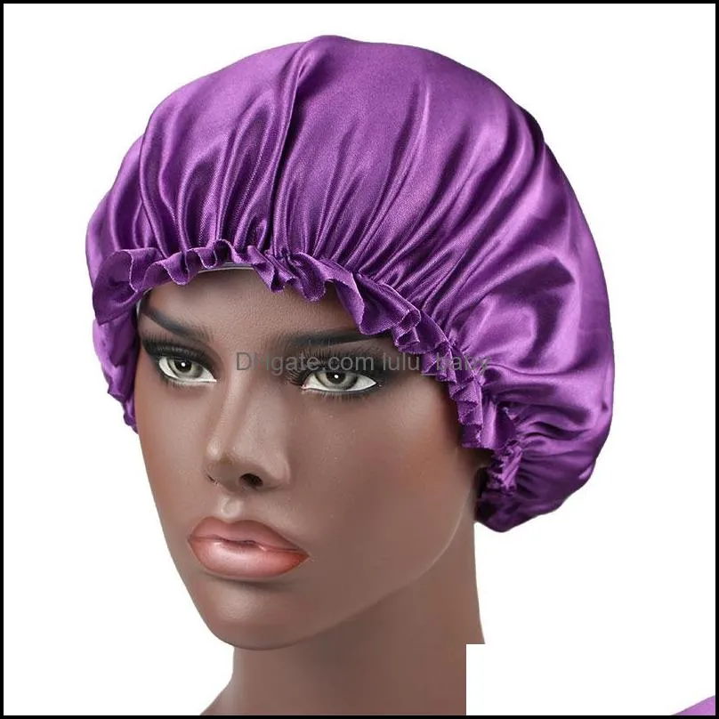 new women durags night hat sleep caps girls bonnet hair care cap ladies bath hats durag silk satin head cover fashion accessories