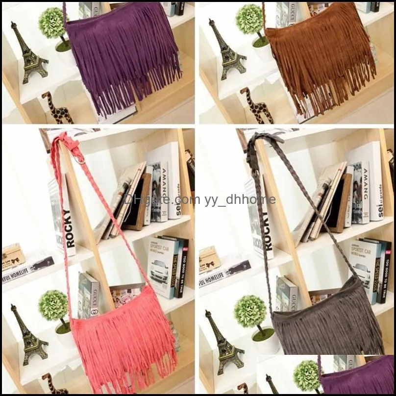Different Color Tassels Single Shoulder Bag Weave Cross Package Romantic Outdoor And Party Solid High Quality Popular Style 19sgH1
