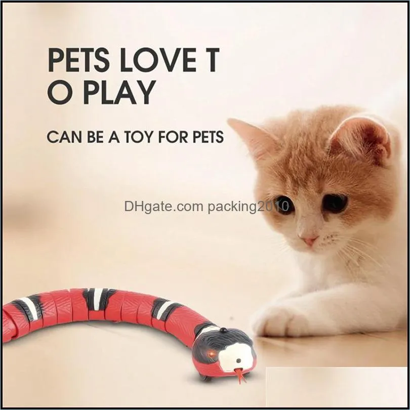 Smart Sensing Snake Cat Toys Electric Interactive Toy For Cats USB Charging Cats Accessories Pet Dogs Game Play