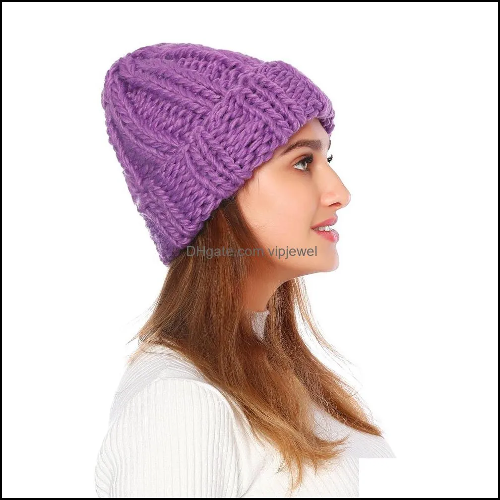 Women`s Hat Winter Hats for Women Girl Warm Beanie Fashion Bonnet Girls Thick Knitted Outdoor Caps Woman Cap 2021 New