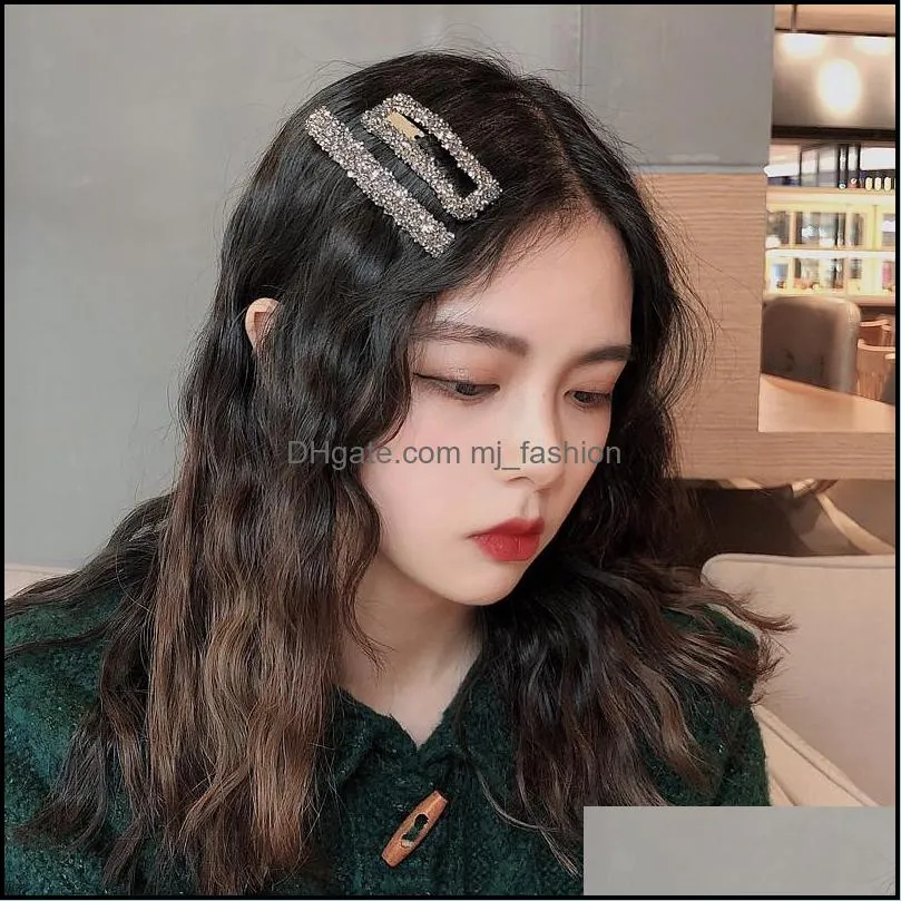 rhinestone hair clips headwear for women girls jewelry bling crystal hairpins square barrette fashion accessories free dhl