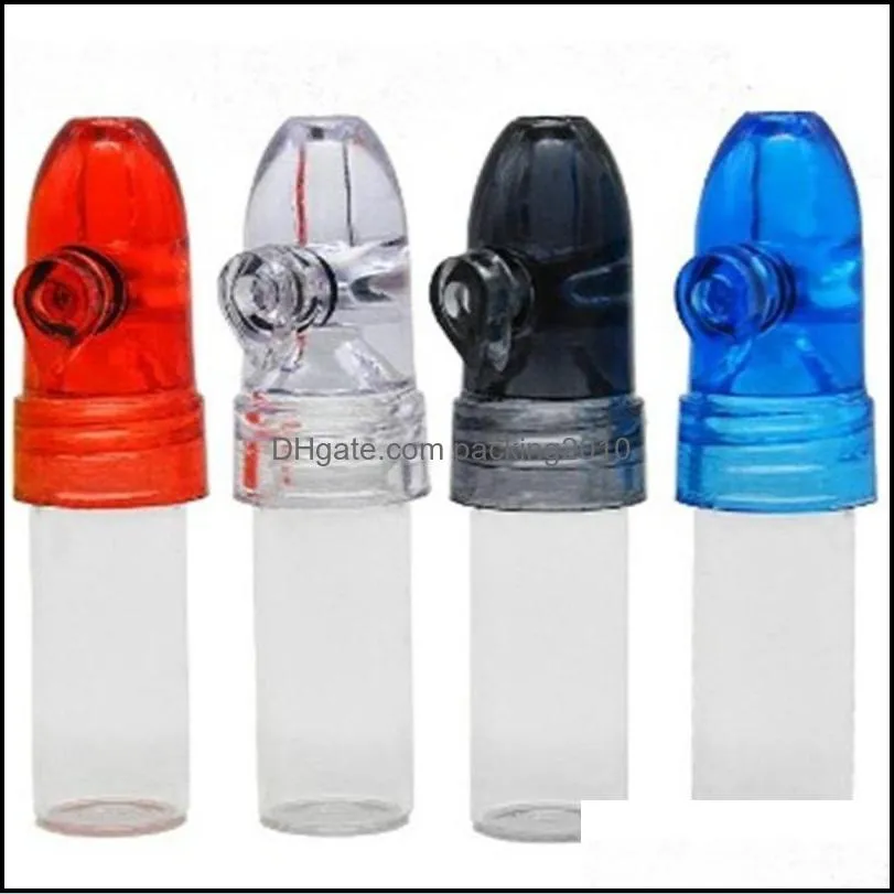 Plastic Clear Smoke Holders Tips Glass Bottle Shisha Smoking Pipes Muti Colors Portable Hookah Round Headed Popular 2 2hn G2