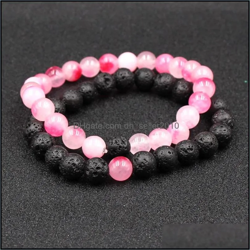 natural volcanic lava stone bracelets set yoga beads bangle  oil diffuser bracelet for women men jewelry free dhl m477a