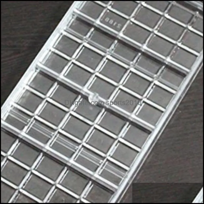 2021 12 * 6 * 0.6cm polycarbonate chocolate bar mold ,DIY baking pastry confectionery tools sweet candy chocolate mould 1477 T2