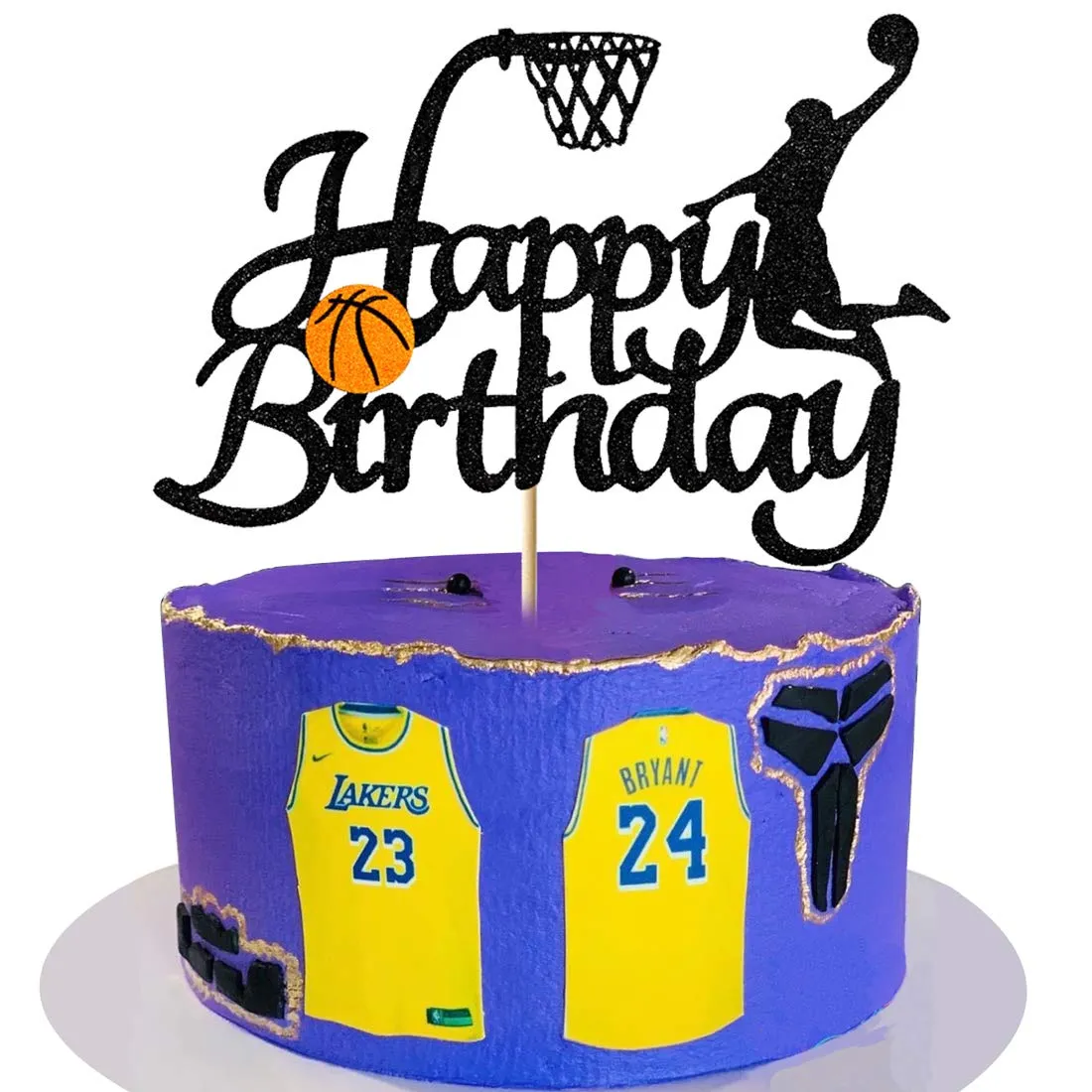 Lot De 2 Décorations De Gâteau D'anniversaire Pour 11e Anniversaire De 11e Anniversaire De Garçon Et Fille Sur Le Thème Du Basket-ball (11e