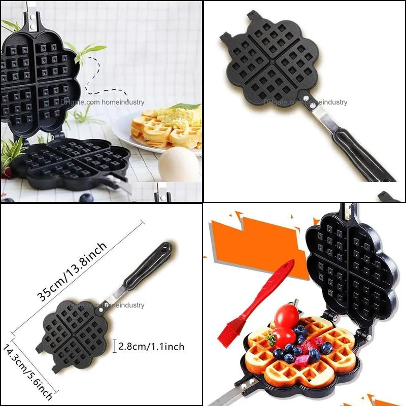 Baking Moulds Non-Stick Waffle Maker Pan Mould Heart Shape Household Mold Press Plate Kitchen Tools Making Molds BakewareBaking