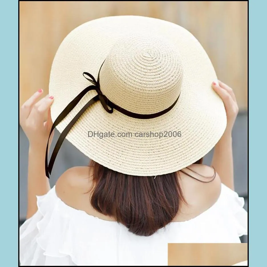 womens wide brim straw sun hat for women floppy foldable roll up cap woman upf 50  summer beach hats