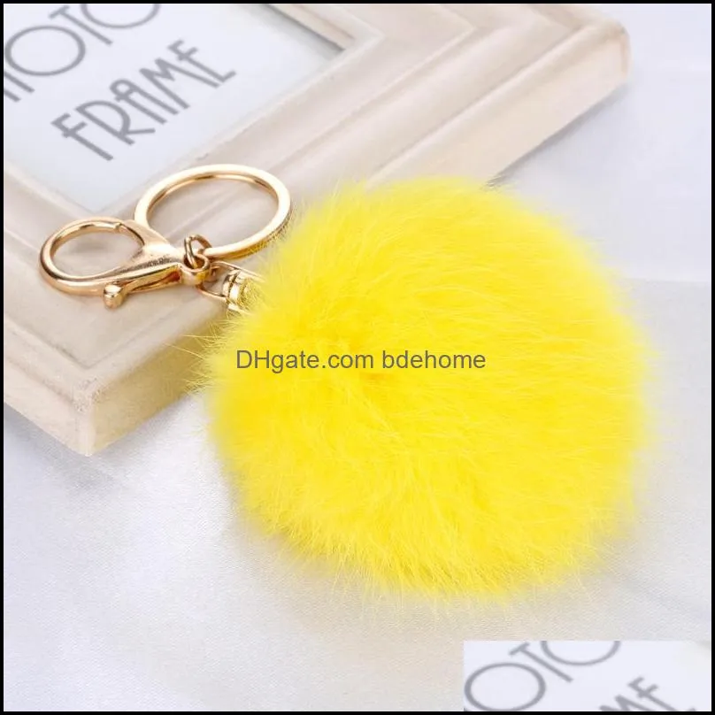 fashion faux fur keychain fuzzy ball car keyfobs soft gorgeous cutest pompom keying accessories pendant decoration free dhl