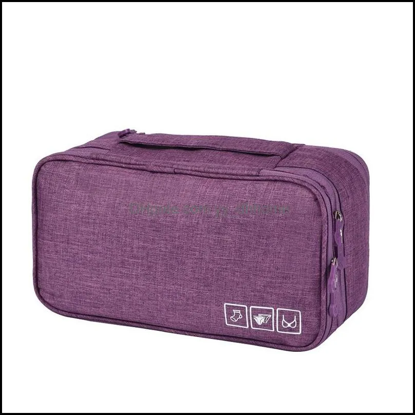 Pure Color Make Up Bag Portable Travel Articles Cation High Capacity Waterproof Fabric Socks Underwear Bra Storage Bags New 13 5hk J2