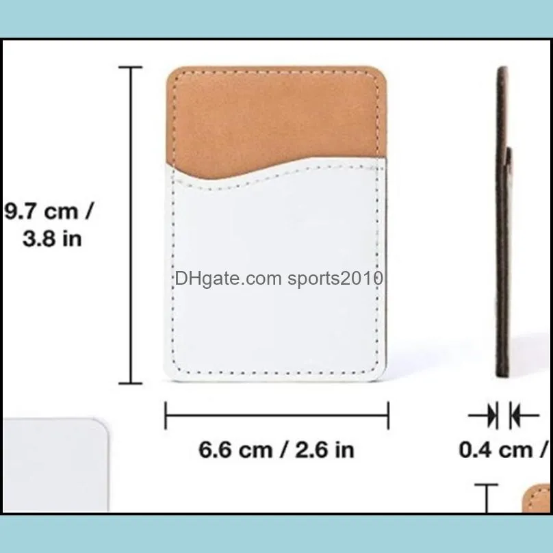 Creative Sublimation Blank Leather Mobile Phone Stickers Favor Heat Transfer DIY Card Holder ID Storage 9.7*6.6CM 925 B3