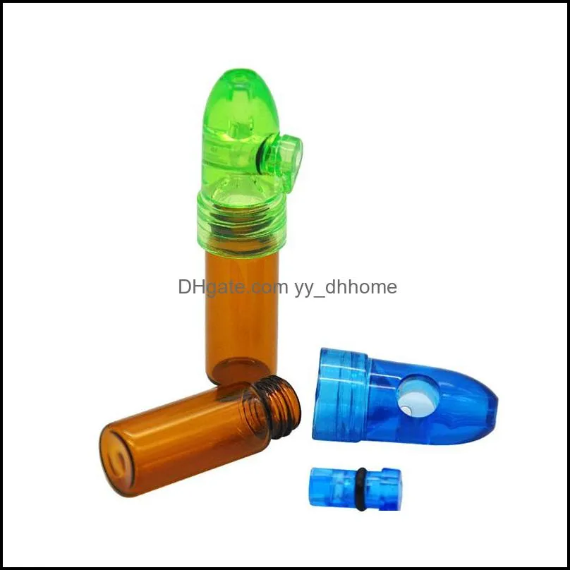Storage Bottles Jars Box Snuffer 67Mm82Mm Height Acrylic Glass Rocket Bottle Snuff Snorter Sniffer Dispenser Display Cxoof Hdoal 2031