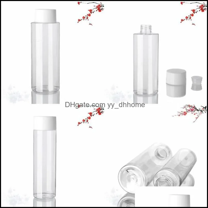 80 100 150ml Cosmetic Bottle Women Portable Clear Plastic Containers White Covers Press Jar Round 1 23jh G2