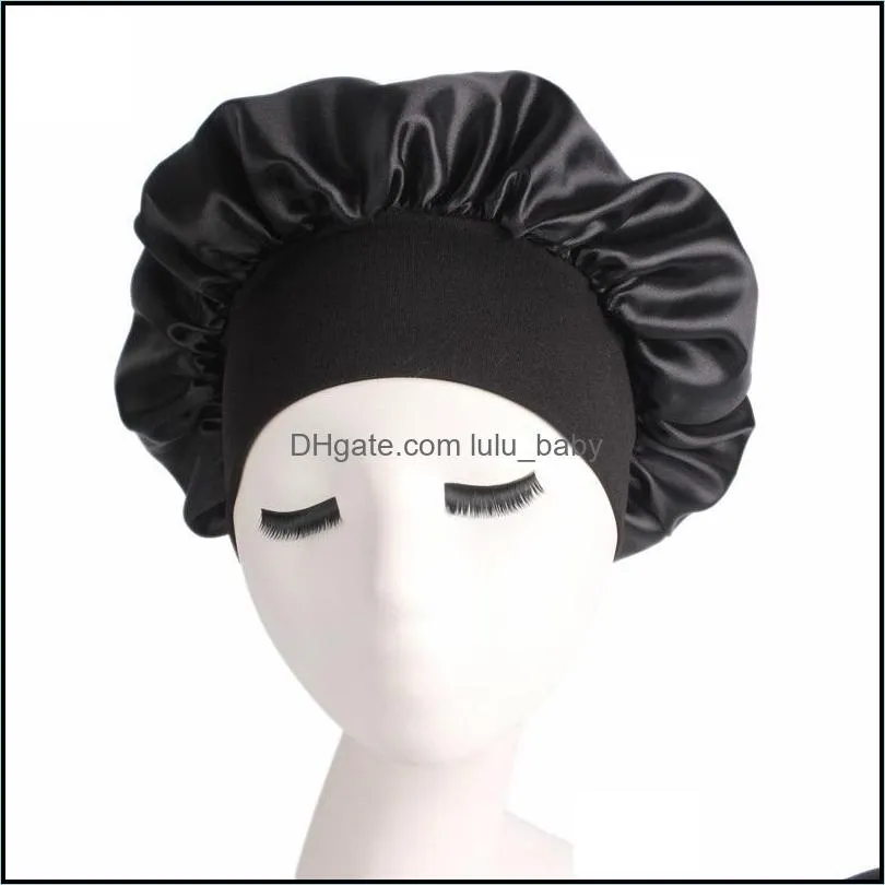 women satin bonnet men sleep cap hair care hat mens night head cover beanie caps female bath hats elastic adults durags durag new